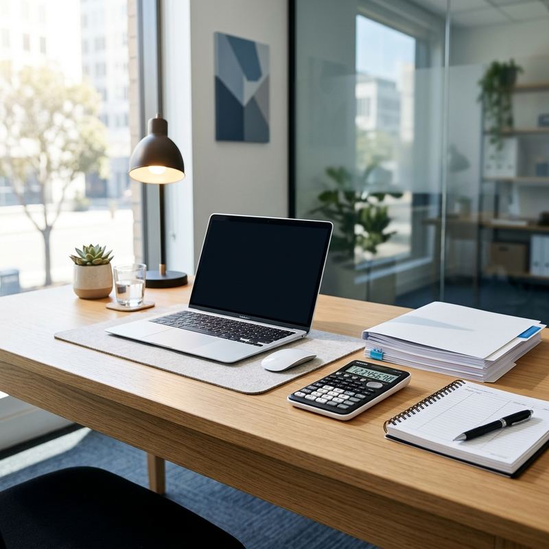 Thuiskantoor met laptop